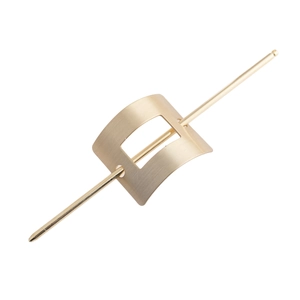 Minimalist Geometric Metal Hair Stick Hollow Rectangular Brushed Metal Hairpin Modern Hair Accessory For Women Jewelry Gift