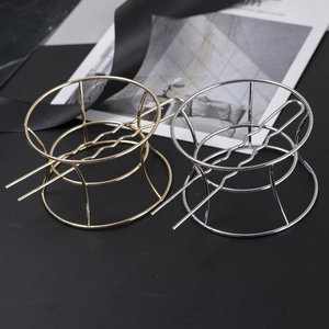 Elegant gold and silver bowl-shaped metal hair sticks for women's evening hairstyles