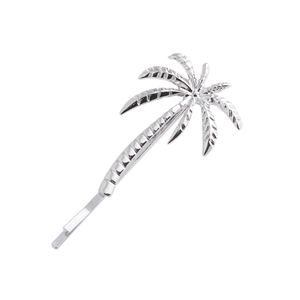 Tropical Palm Tree Alloy Hair Clip For Women Gold Silver Electroplated Coconut Tree Bobby Pin Summer Beach Hair Jewelry