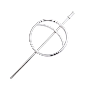 Set d'épingle à cheveux et barrette circulaire géométrique minimaliste en argent