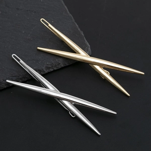 Barrettes à cheveux minimalistes en forme de X en métal doré et argenté pour femmes