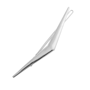Barrette à cheveux géométrique en argent avec finition métallique polie chic