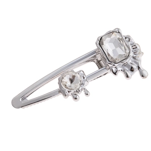 Irregular Liquid Metal Hair Clip With Rectangular Round Rhinestone Gold Silver Molten Lava Hairpin For Women Daily Hair Accessories