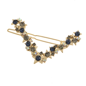 Forcina per Capelli a Forma di V con Strass a Stella per Donna Oro Argento Lega Cristallo Elegante Accessori per Capelli Stellati Gioielli per Capelli da Festa