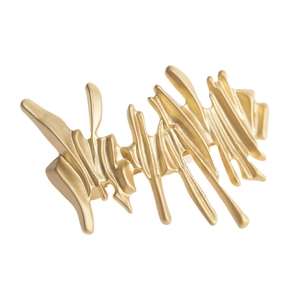Vintage Irregular Liquid Metal Hair Clip For Women Retro Water Wave Electroplated Alloy Duckbill Clip Elegant Hair Accessory