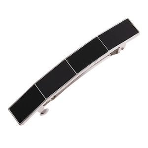 Geometric Black Acrylic Metal Hair Clips Sleek Four Section Spring Hairpins Elegant Hair Accessories For Women Daily Styling