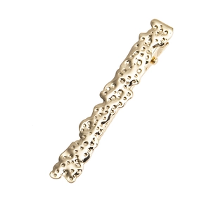 Minimalist Alloy Hammered Texture Duckbill Hair Clip Irregular Liquid Metal Wave Hairpin Gold Silver Fashion Hair Accessories