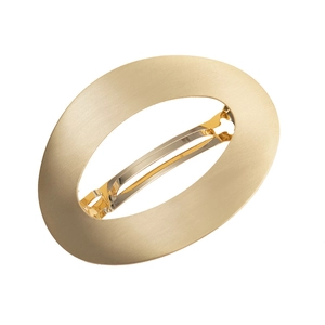 Barrette Cheveux Géométrique Ovale en Alliage pour Femmes Minimaliste Mat Métallique Brossé Pince à Ressort Accessoire de Mode