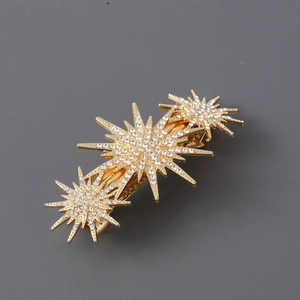Pince à Cheveux Élégante en Alliage avec Strass Étoile Pince à Ressort pour Femmes Mariage Fête Accessoires Cheveux Bijoux