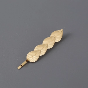 Leaf Hair Clip Metal Alloy Electroplated Hairpin For Women Fashion Botanical Floral Gold Silver Hair Accessories