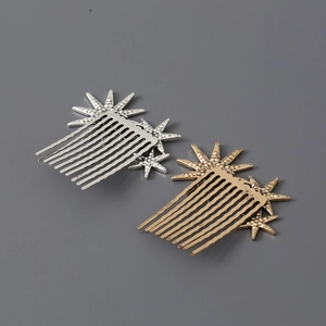 Bohemian gold and silver star hair combs set with sparkling crystals and vintage finish