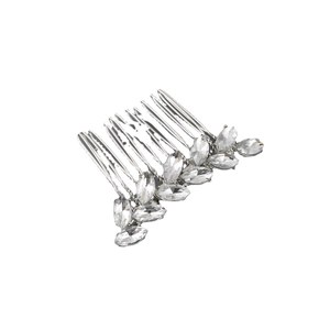 Pettine per capelli argento con cristalli marquise per acconciature da sposa eleganti