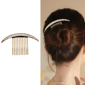 Vintage Legierung Strass Stern Mond Haarklammer Für Damen Gold Bronze Galvanisierte Dekorative Sternenklare Mond Haarkamm