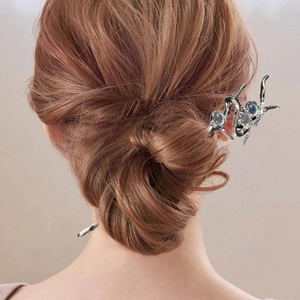 Vintage Alloy Irregular Branch Shape Hair Stick Rhinestone Headpiece Elegant Hanfu Hair Styling Accessory For Women