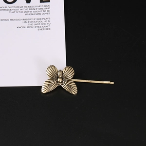 Vintage Butterfly Hair Clip Retro Court Style Alloy Metal Bobby Pin Antique Bronze Hair Accessories For Women Daily Party