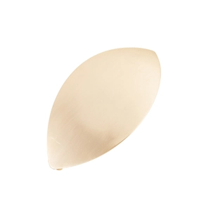 Pince à cheveux élégante en métal doré en forme de feuille avec finition brossée mate