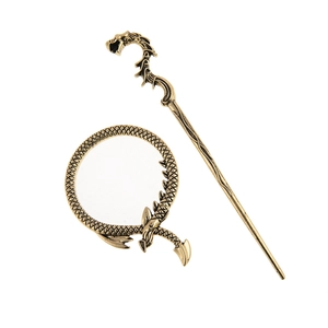 Vintage Dragon Head Hairpin Set Alloy Retro Mythical Dragon Scale Hair Sticks Chinese Style Jewelry For Women Accessories