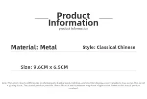 Classic Chinese metal hair comb specifications with size 9.6cm x 6.5cm dimensions