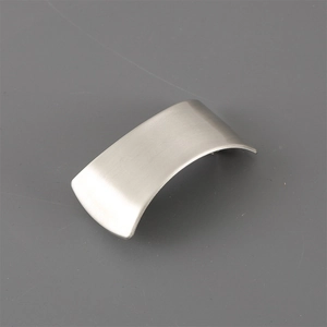 Detail view of the brushed silver alloy hair clip with a minimalist matte finish