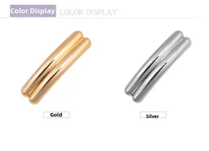Fermagli per capelli minimalisti in metallo oro e argento con design a doppio tubo lucido