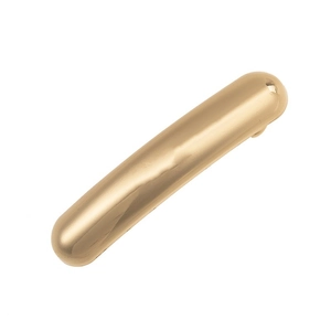 Minimalist glossy gold capsule hair clip with polished mirror finish for women