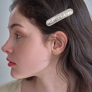 Fermaglio per Capelli in Lega Martellata Irregolare per Donna Fermaglio Laterale in Metallo Geometrico Minimalista Oro Argento Galvanico