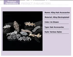 Detail of alloy hair clips set with sparkling rhinestones and elegant pearls