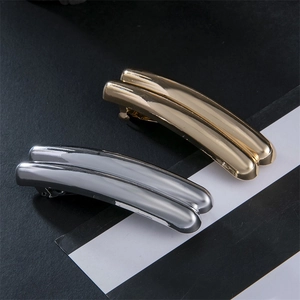 Set di fermagli per capelli minimalisti curvi in metallo oro e argento