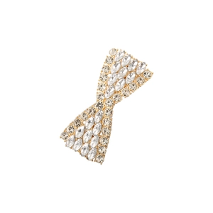 Elegante fermaglio per capelli a farfalla dorata con strass lucenti per acconciature donna