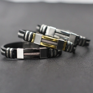 Men's fashion stainless steel bracelets with metal mesh weave in three different colors