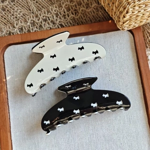 Acetate Scottish Terrier Dog Pattern Hair Claw Clip Large Contrast Color Scottie Shark Clip For Women Fashion Hair Accessories