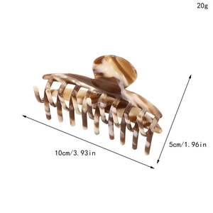 Detail der Maße der Leoparden-Haarklammer aus Acetat, 10 cm Länge und 5 cm Höhe