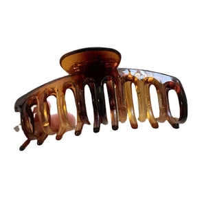 Classic amber tortoiseshell large hair claw clip for thick hair and stylish buns