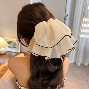 Grandi Elastici in Rete e Organza Elegante Bordino a Contrasto Elastici per Capelli Chiffon Porta Coda di Cavallo Donna Accessori