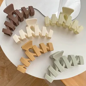 Pince à Cheveux Mate en Acrylique pour Femmes Grande Design à Vagues Couleur Crème Barrette à Cheveux Antidérapante Accessoires
