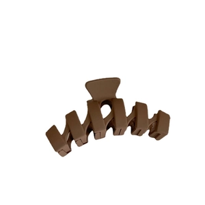 Large matte dark brown geometric hair claw clip for thick hair styling and daily use