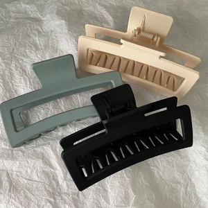 Large Rectangular Matte Hair Claw Clip For Women High End Simple Retro Plastic Shark Clip For Thick Hair Accessories