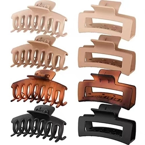 Large Matte Hair Claw Clips For Women Nonslip Rectangular Shark Clips For Thick Hair Styling Accessories Hairpins Headpiece