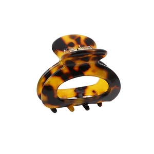 Pinza per capelli vintage in acetato tartarugato con design traforato e molla metallica
