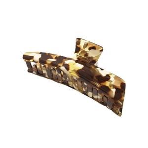 Classic tortoiseshell acetate hair claw clip with polished finish for french hairstyles