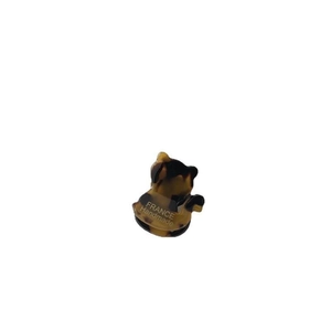 Pince à cheveux en acétate écaille de tortue motif ours avec logo doré France Handmade