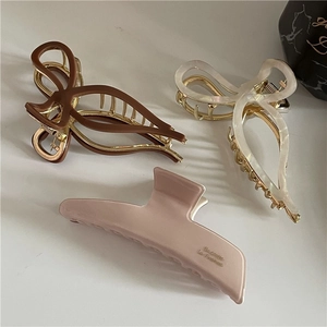 Grande Pince à Cheveux Papillon en Acétate pour Femmes Élégante Pince Crabe en Alliage avec Perles Artificielles Accessoires Cheveux