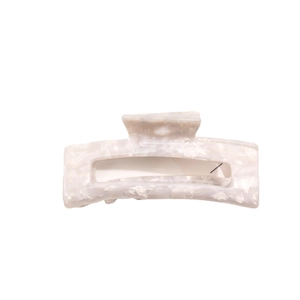 Elegant rectangular marble pattern hair claw clip made of acetic acid for daily hair styling