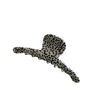 Elegant dalmatian print acetate hair claw clip with strong spring and multi-tooth grip