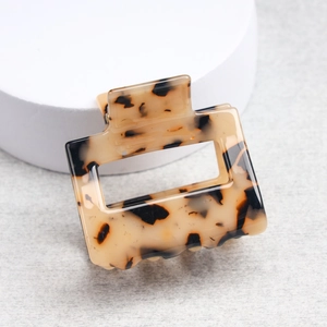 Pince à cheveux carrée élégante motif léopard en acétate pour femmes et filles