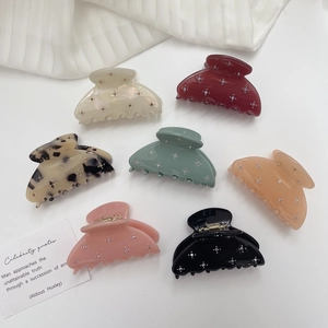 Acetate Rhinestone Star Hair Claw Clip Elegant Shark Clip For Women Girls Simple Resin Daily Hair Styling Accessories