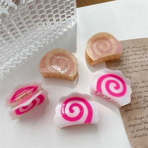 Acetate Hair Claw Clip Spiral Narutomaki Style Hairpin For Women Fashion Korean Design Commuting Daily Hair Accessories