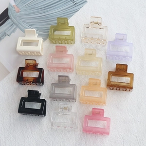 Minimalist Jelly Candy Color Hair Claw Clips Square Hollow Geometric Shark Clips Non Slip Hair Styling Accessories For Women