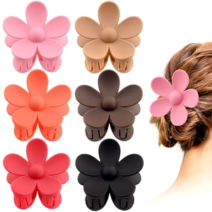 Matte Flower Hair Claw Clips For Women Elegant Floral Hair Jaw Clips Non-Slip Strong Hold Thick Hair Accessories Fashion Headwear