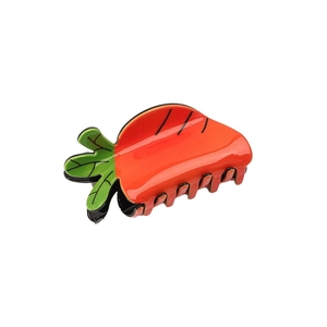 Graziosa pinza per capelli in acrilico a forma di carota arancione per acconciature